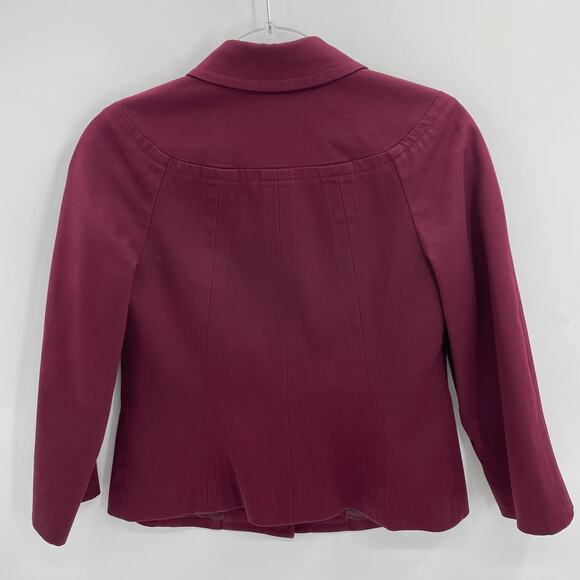 TALBOTS Womens Jacket Blazer Size 6 Red Button Front Suit Layer Professional - Picture 2 of 7